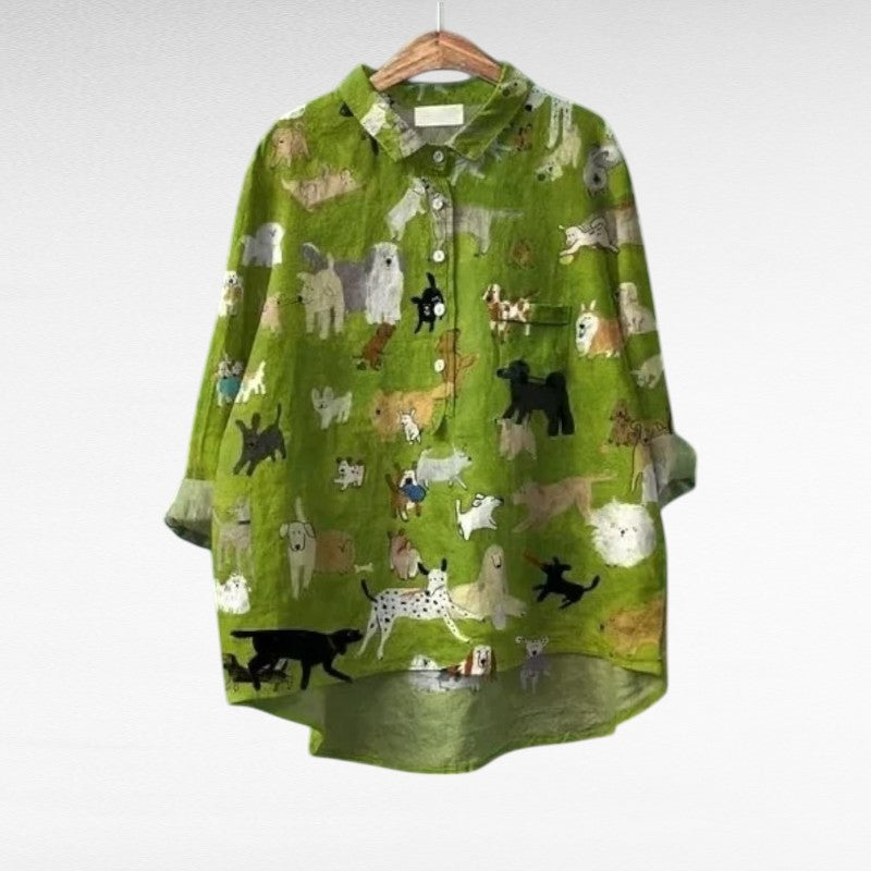 Cécile | Blusa de lino de estilo desenfadado