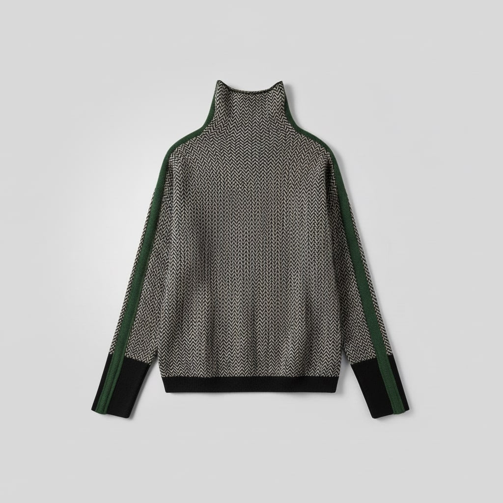 Elara | Suéter de cuello alto con rayas en contraste