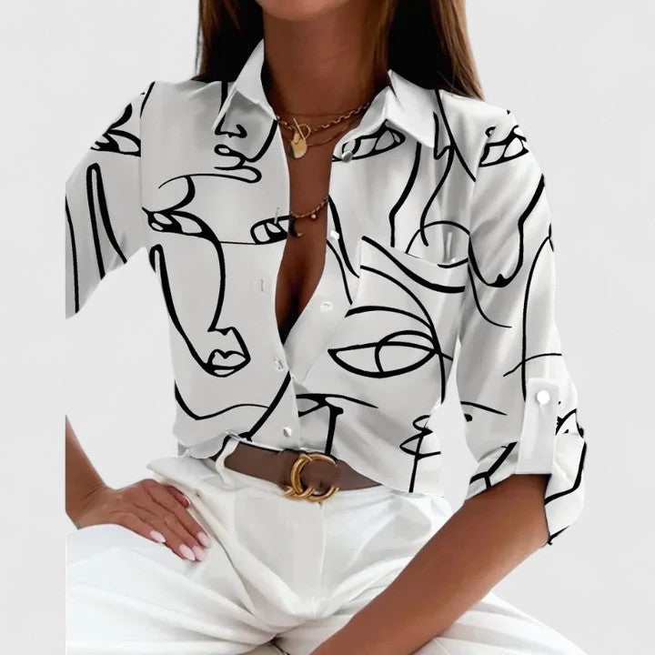 Lisette | Blusa clásica moderna de manga larga