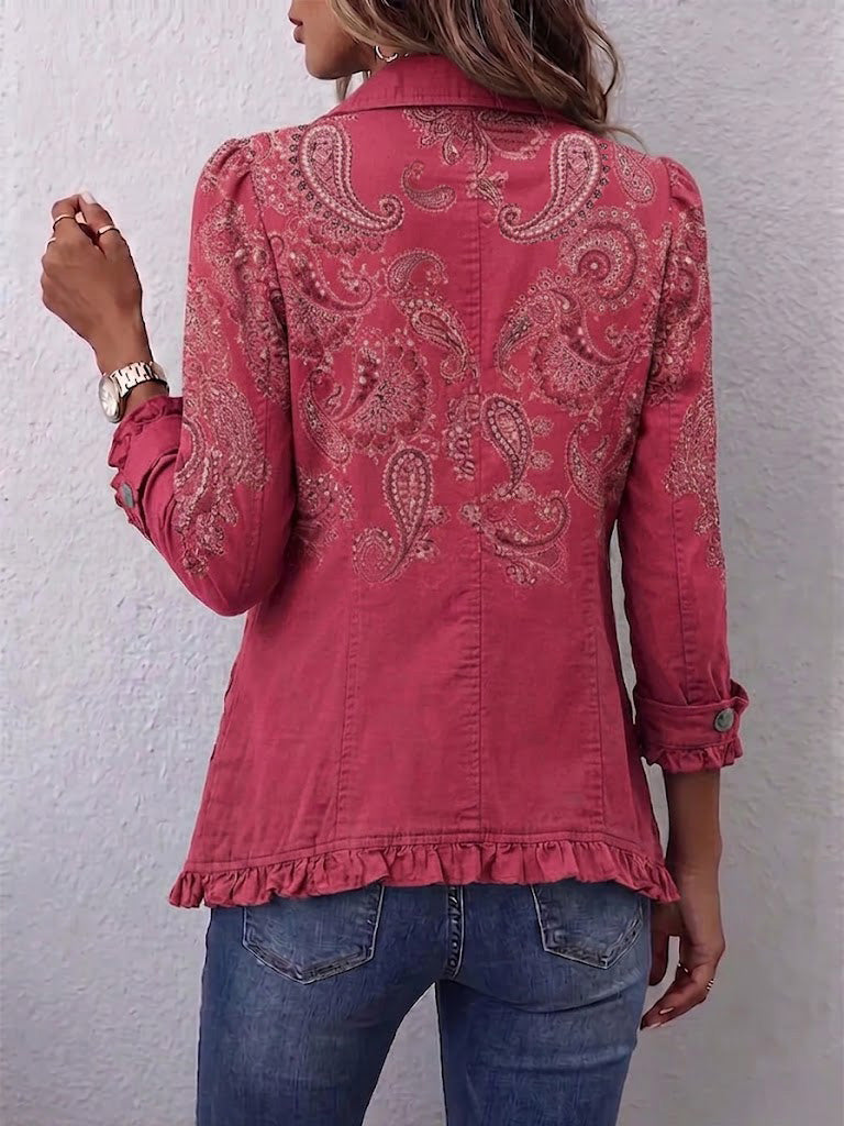 Sobrecamisa Isabel - Estampado de Cachemira en Tonos Rosa