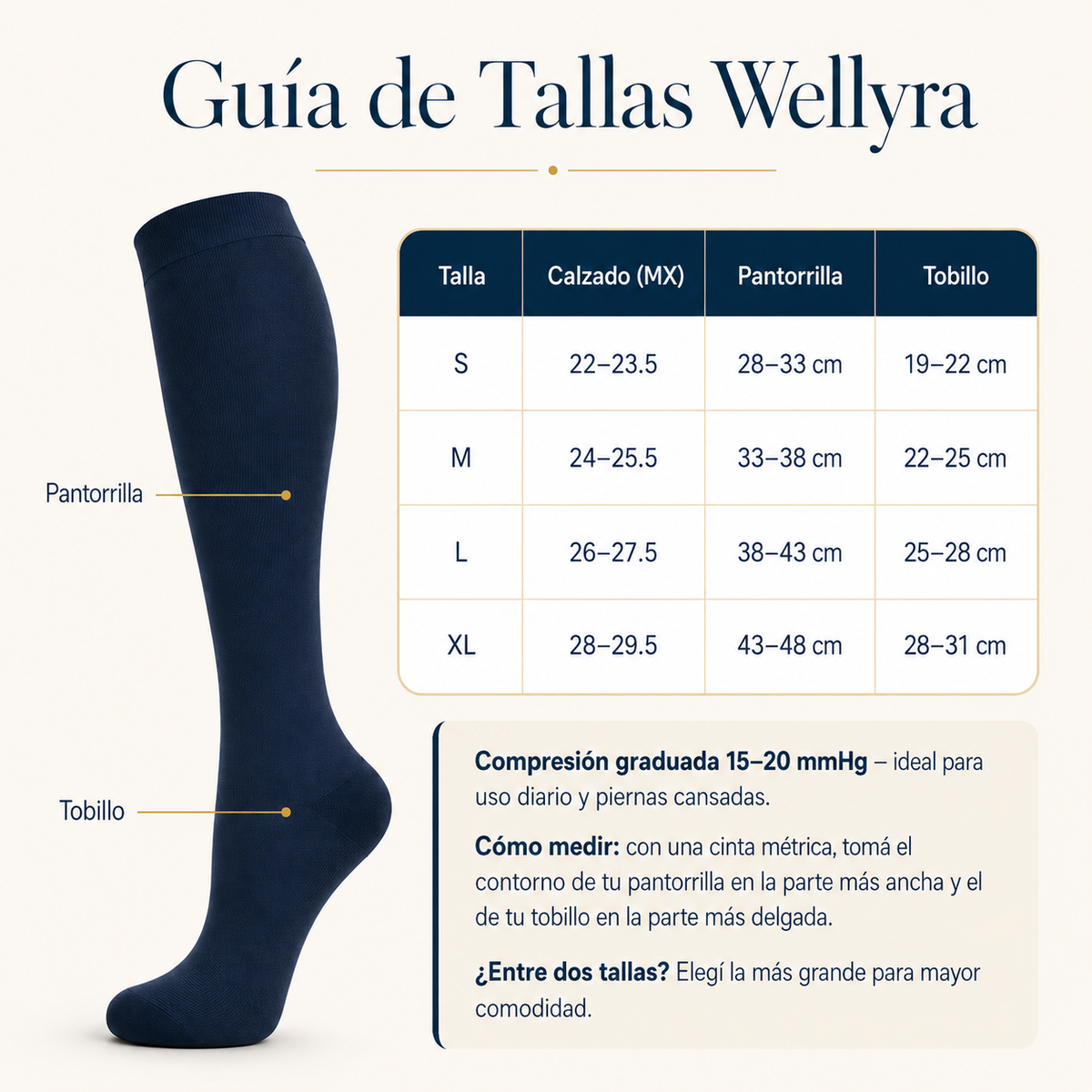 Medias de Compresión 15-20 mmHg