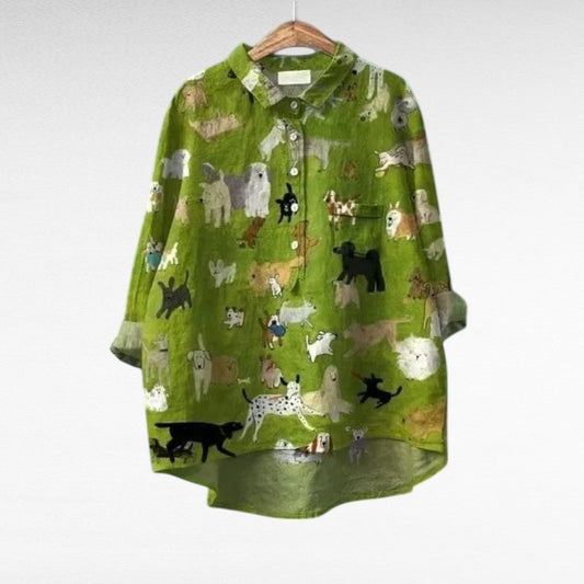Cécile | Blusa de lino de estilo desenfadado