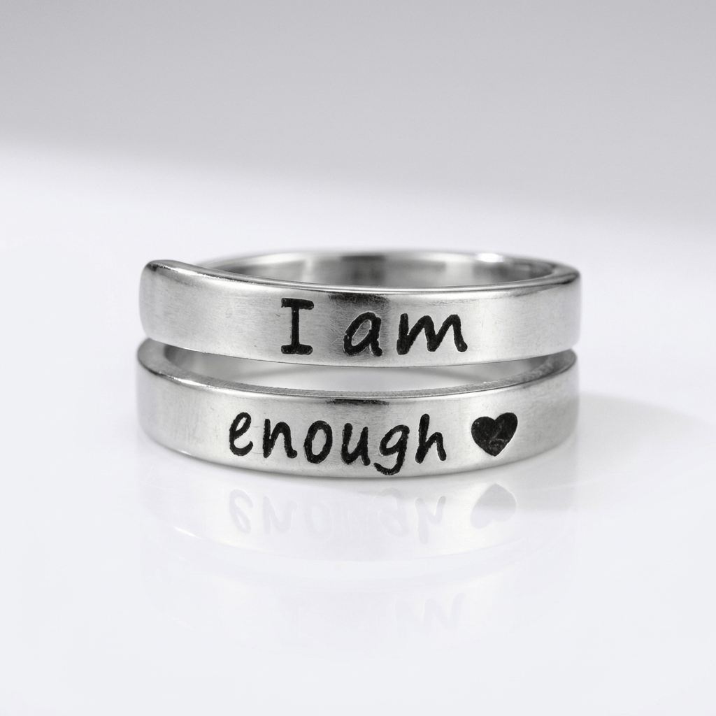 El anillo del valor — Grabado «Soy suficiente» (ajustable)