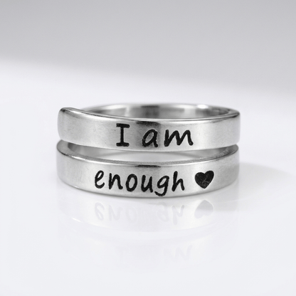 El anillo del valor — Grabado «Soy suficiente» (ajustable)