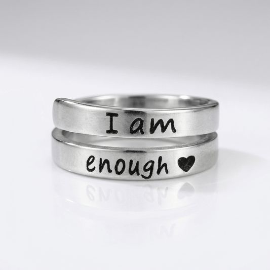El anillo del valor — Grabado «Soy suficiente» (ajustable)