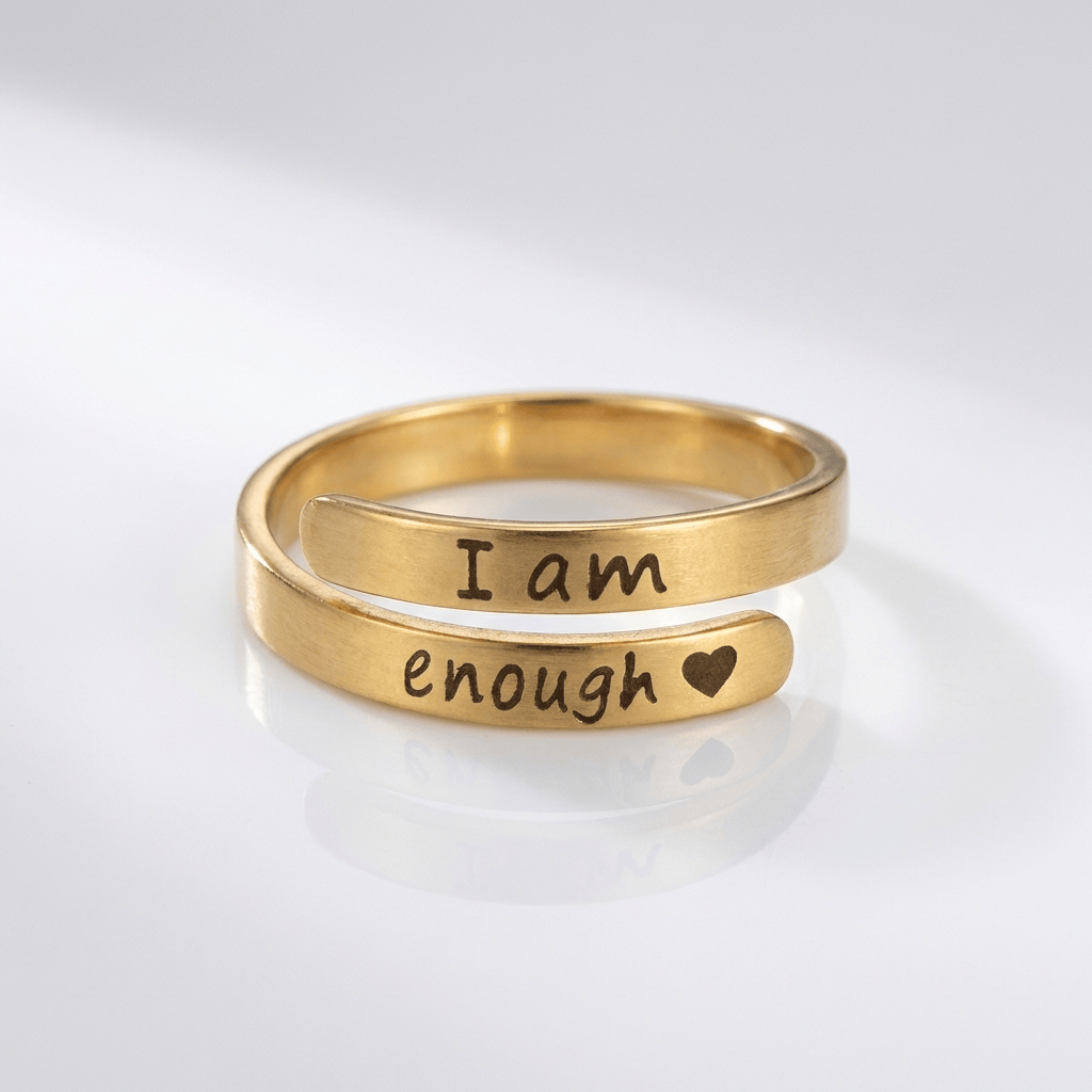 El anillo del valor — Grabado «Soy suficiente» (ajustable)