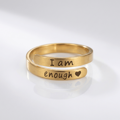El anillo del valor — Grabado «Soy suficiente» (ajustable)