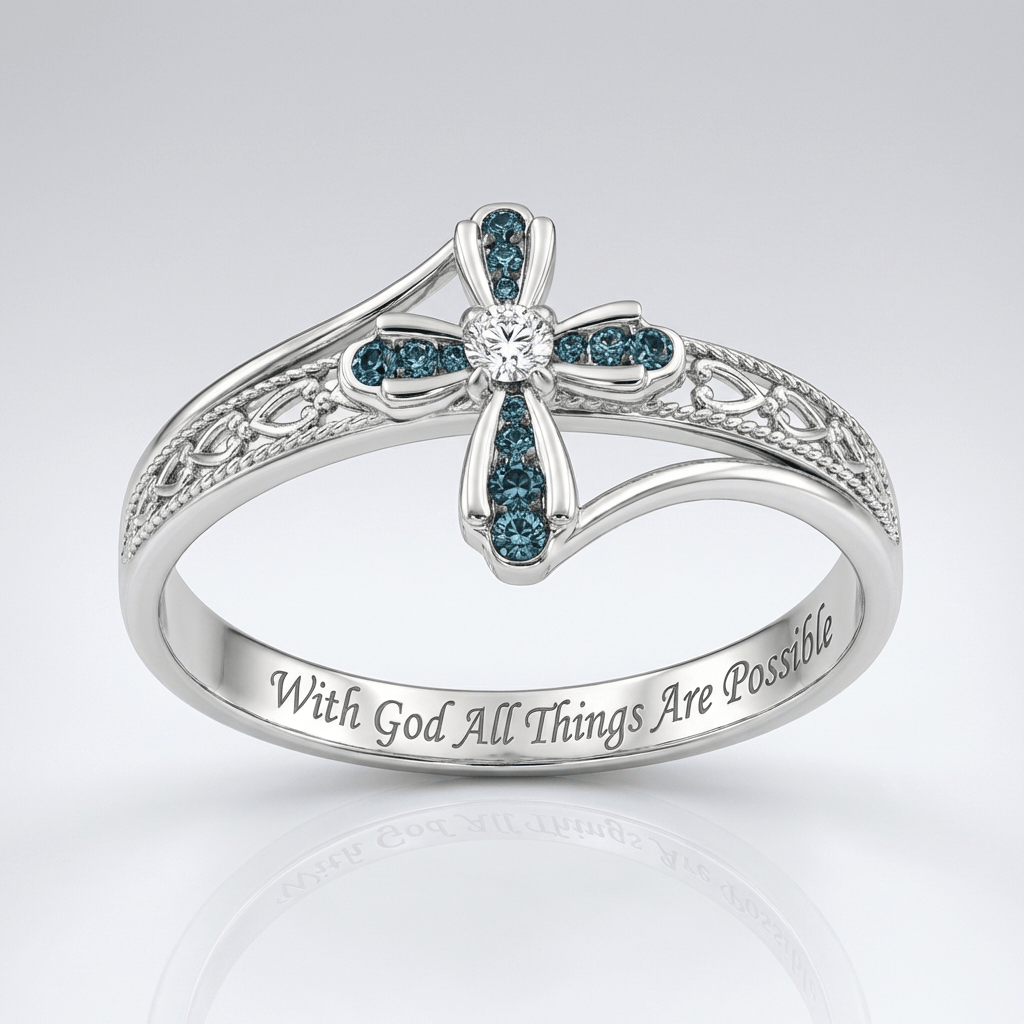 El anillo de promesa — diseño de cruz