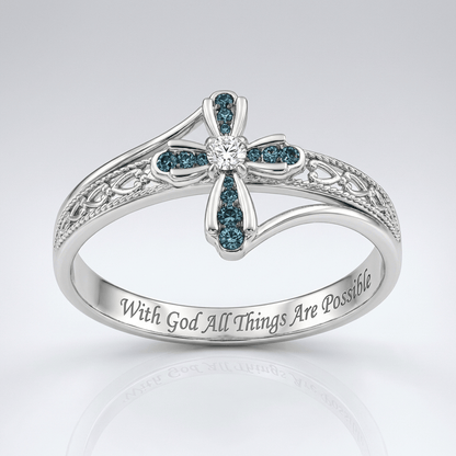 El anillo de promesa — diseño de cruz