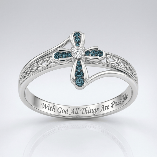 El anillo de promesa — diseño de cruz
