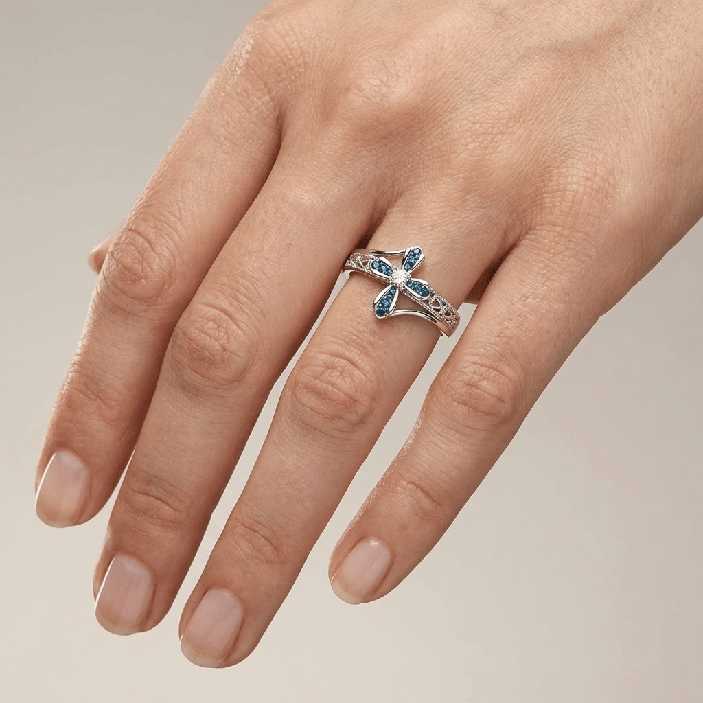 El anillo de promesa — diseño de cruz