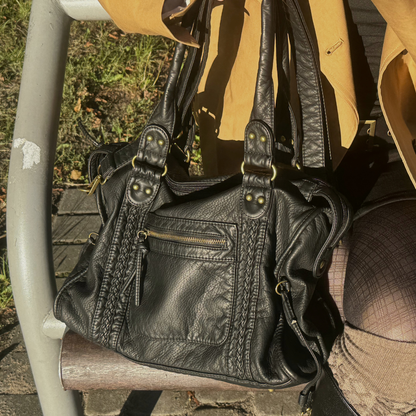 Bolso Satchel "Provence" Efecto Piel Envejecida
