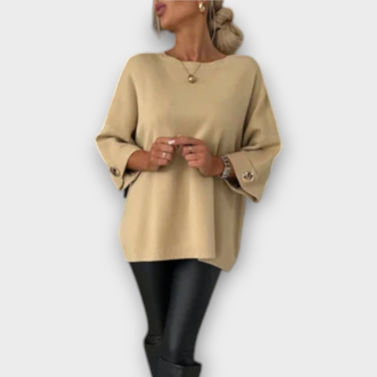 April | Blusa de manga larga, suave y elegante