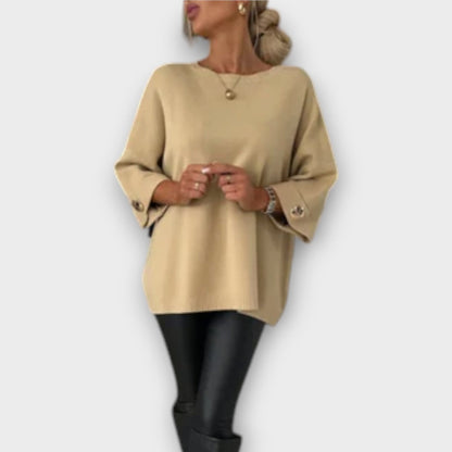April | Blusa de manga larga, suave y elegante