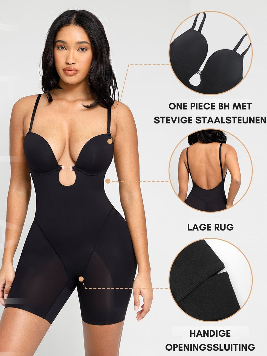 Bloom ™ |  Plunge Bodysuit met Verwijderbare Pads - Aurora Classics