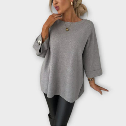 April | Blusa de manga larga, suave y elegante