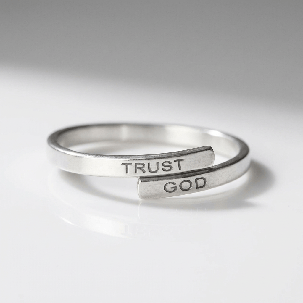 El anillo de la confianza — Grabado «Confía en Dios» (ajustable)