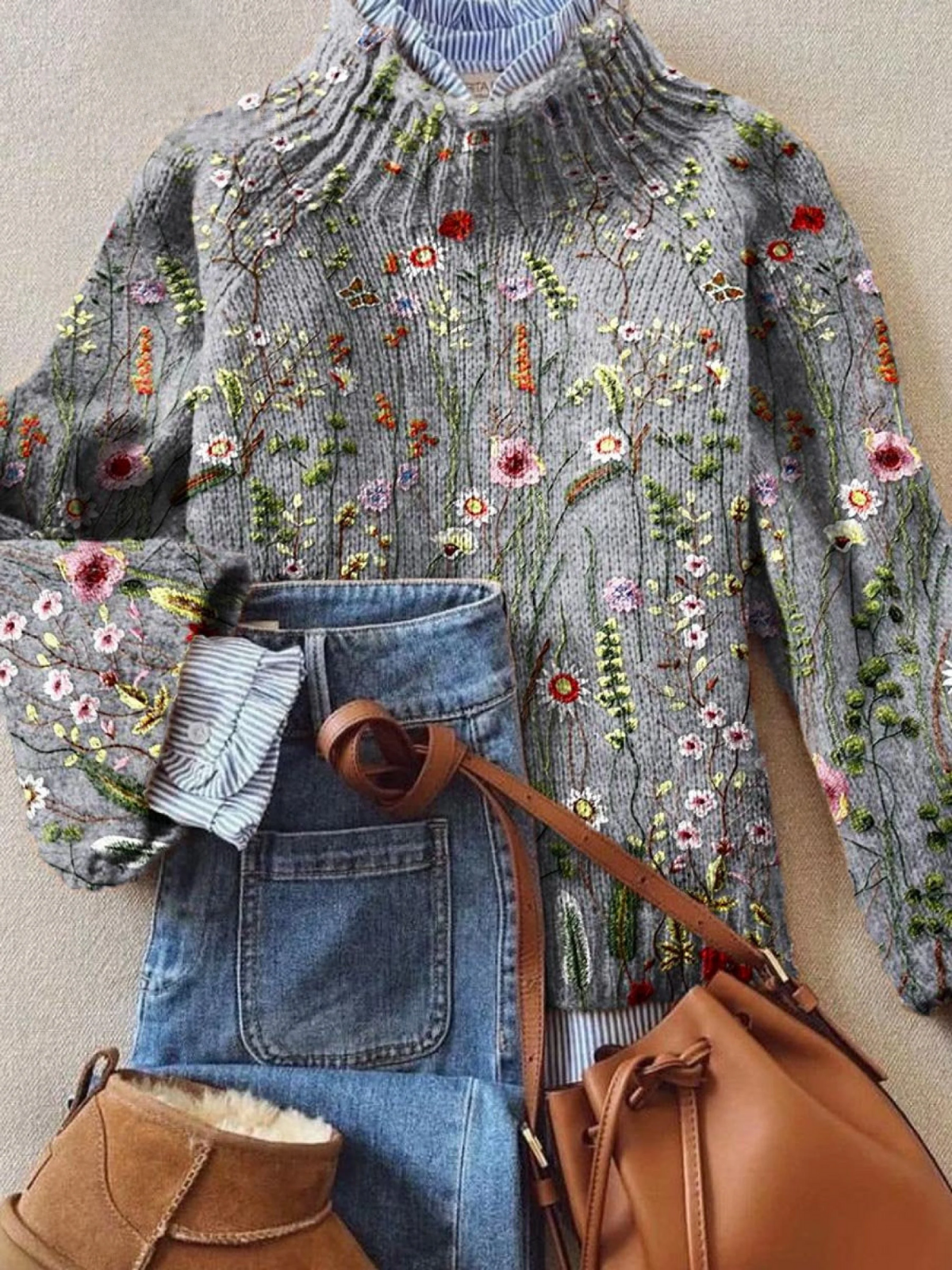Maurine™ | Suéter tejido floral vintage
