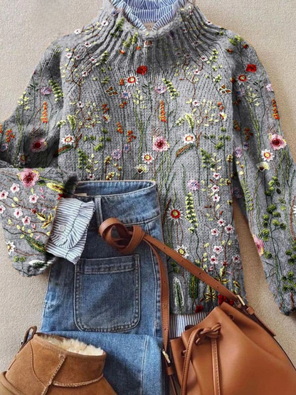 Maurine™ | Suéter tejido floral vintage