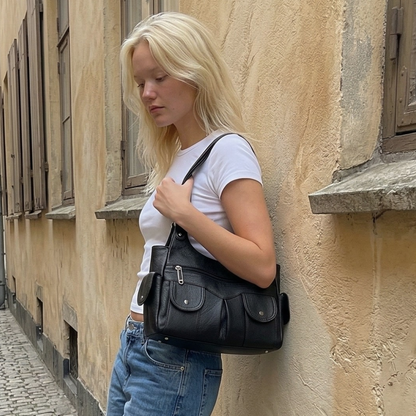Bolso Shopper Multibolsillos "Harlow" Estilo Vintage