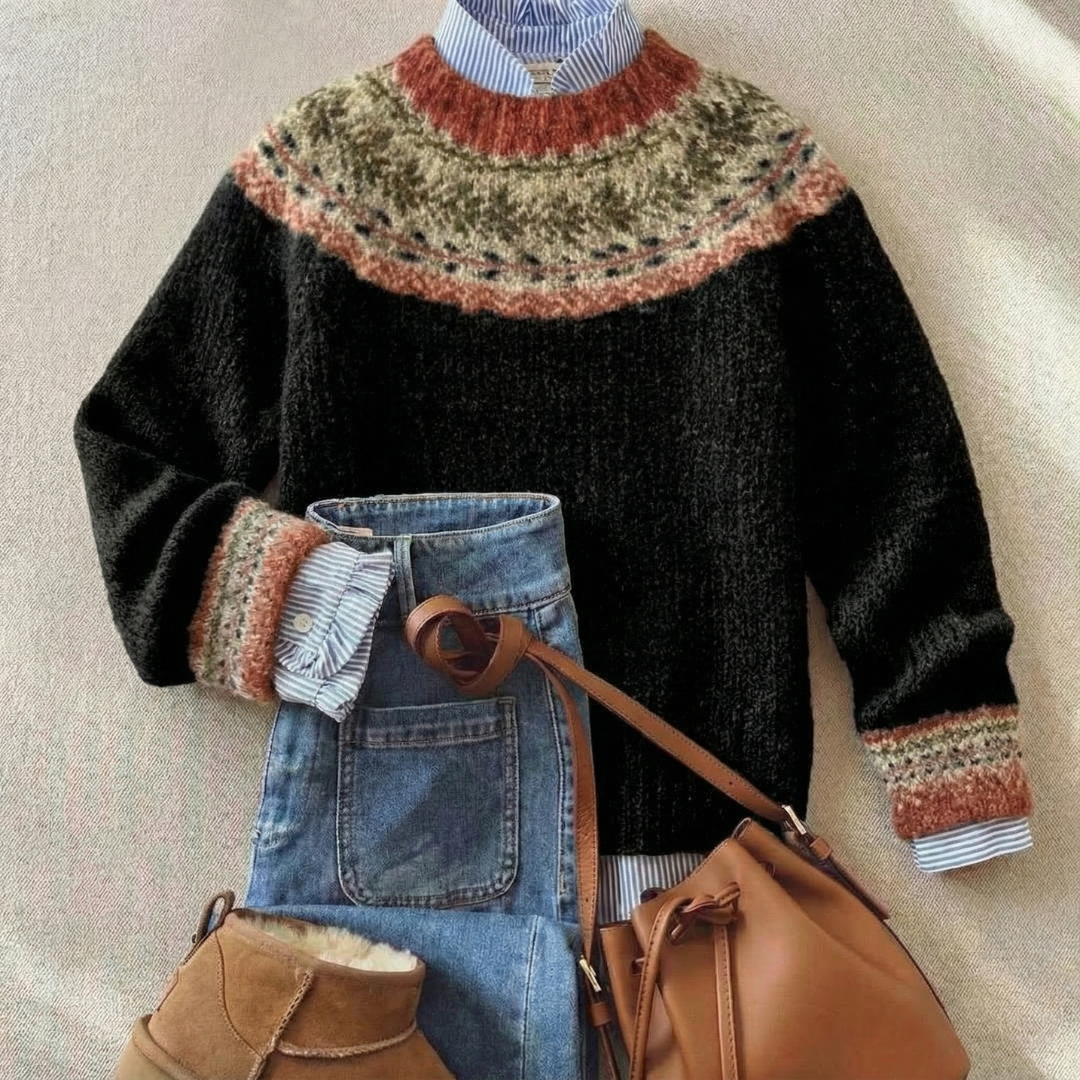 Joyce | Suéter vintage con estampado nórdico