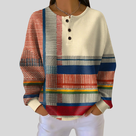 Valeria | Sudadera Suave con Cuello Henley