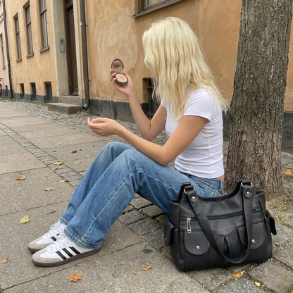 Bolso Shopper Multibolsillos "Harlow" Estilo Vintage