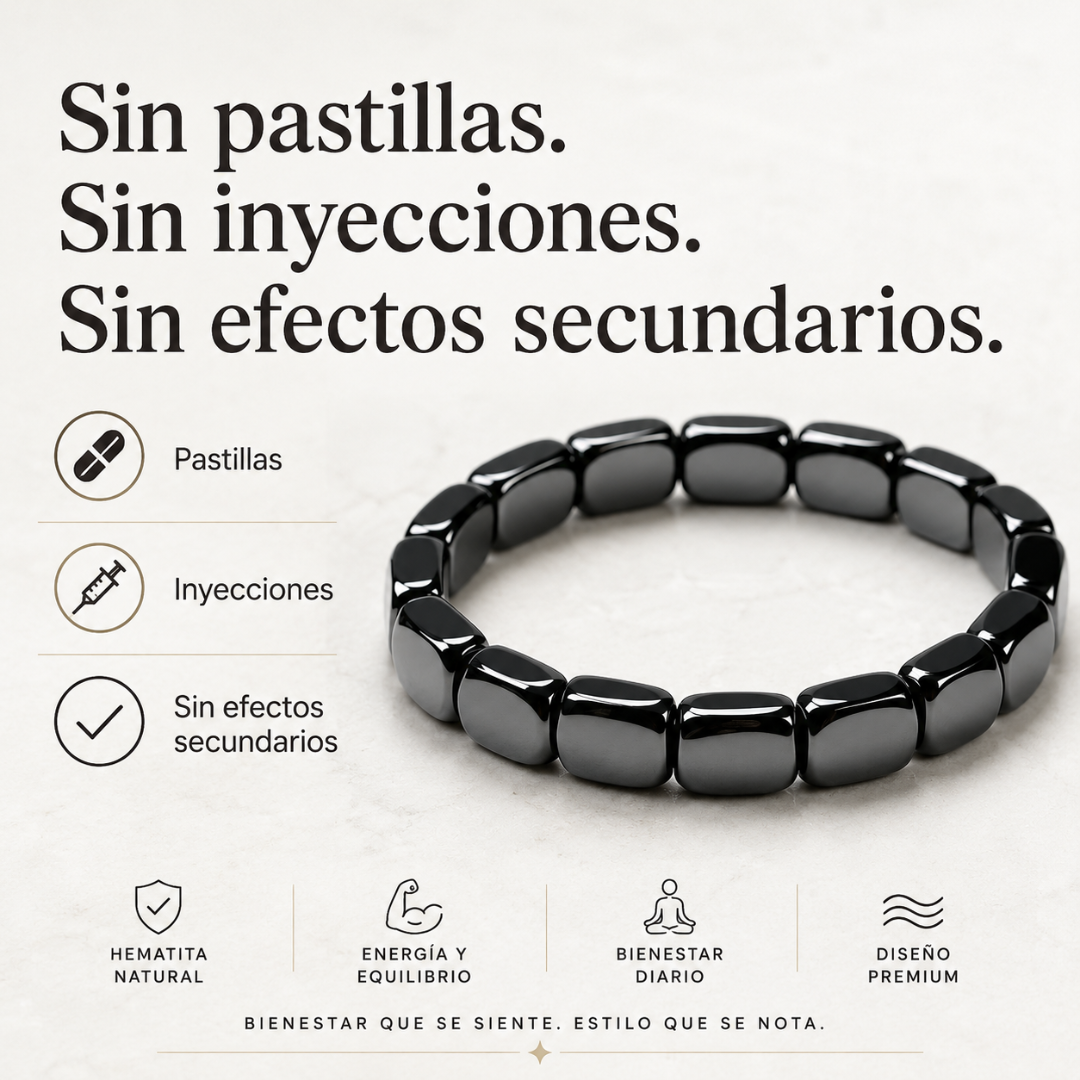 Aurelia™ | Pulsera energética de hematita imperial