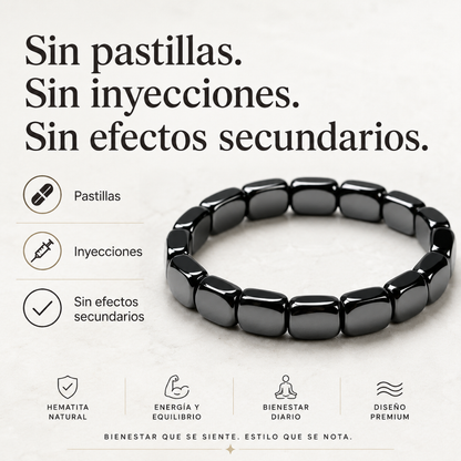 Aurelia™ | Pulsera energética de hematita imperial