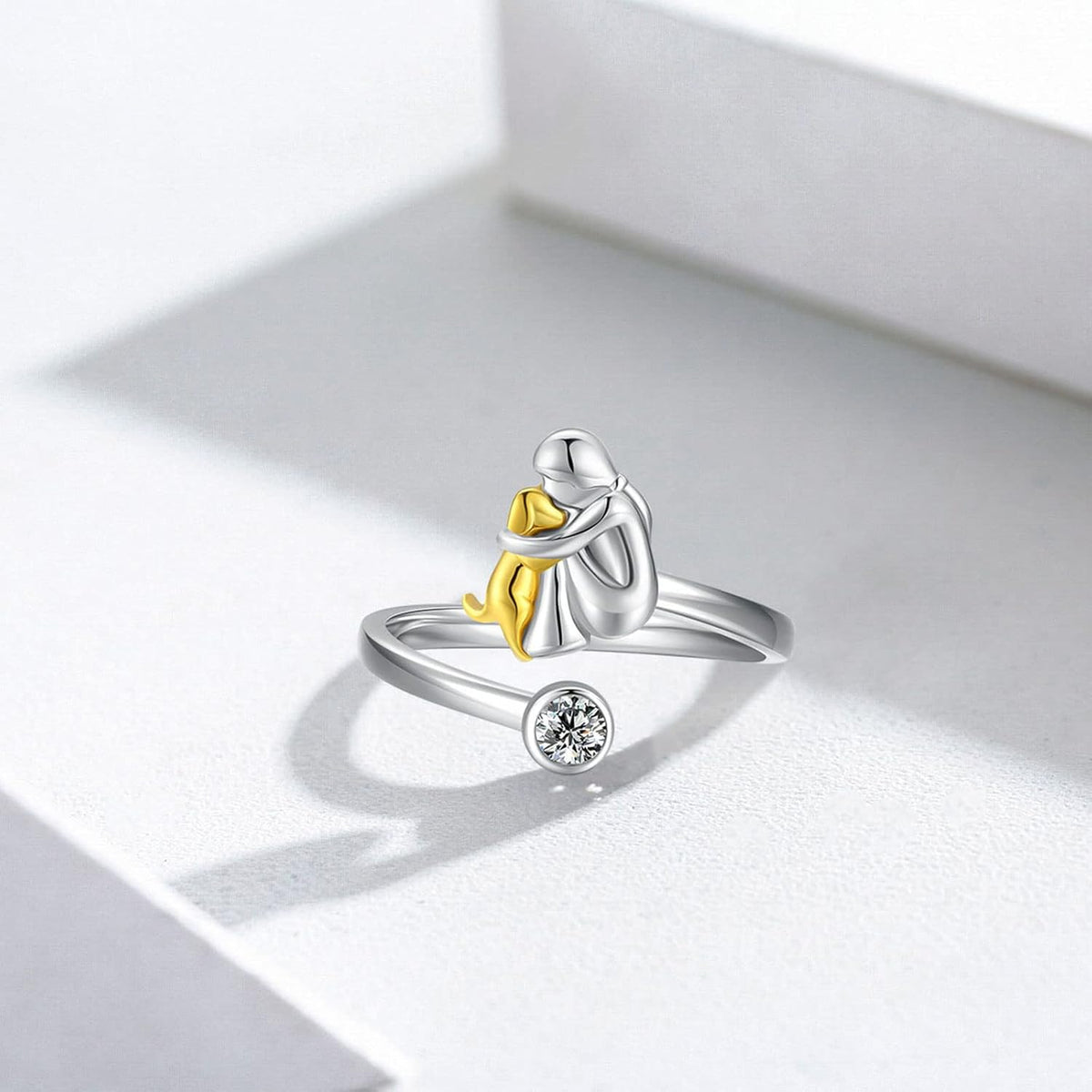 El anillo para perro — plata de ley 925 con zirconia