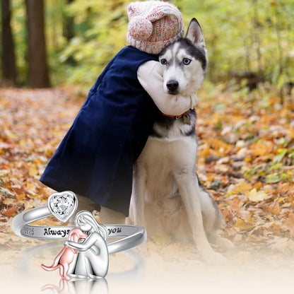 El anillo Always Ring — perro de plata de ley 925 con circonitasәса