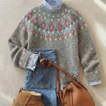 Joyce | Suéter vintage con estampado nórdico