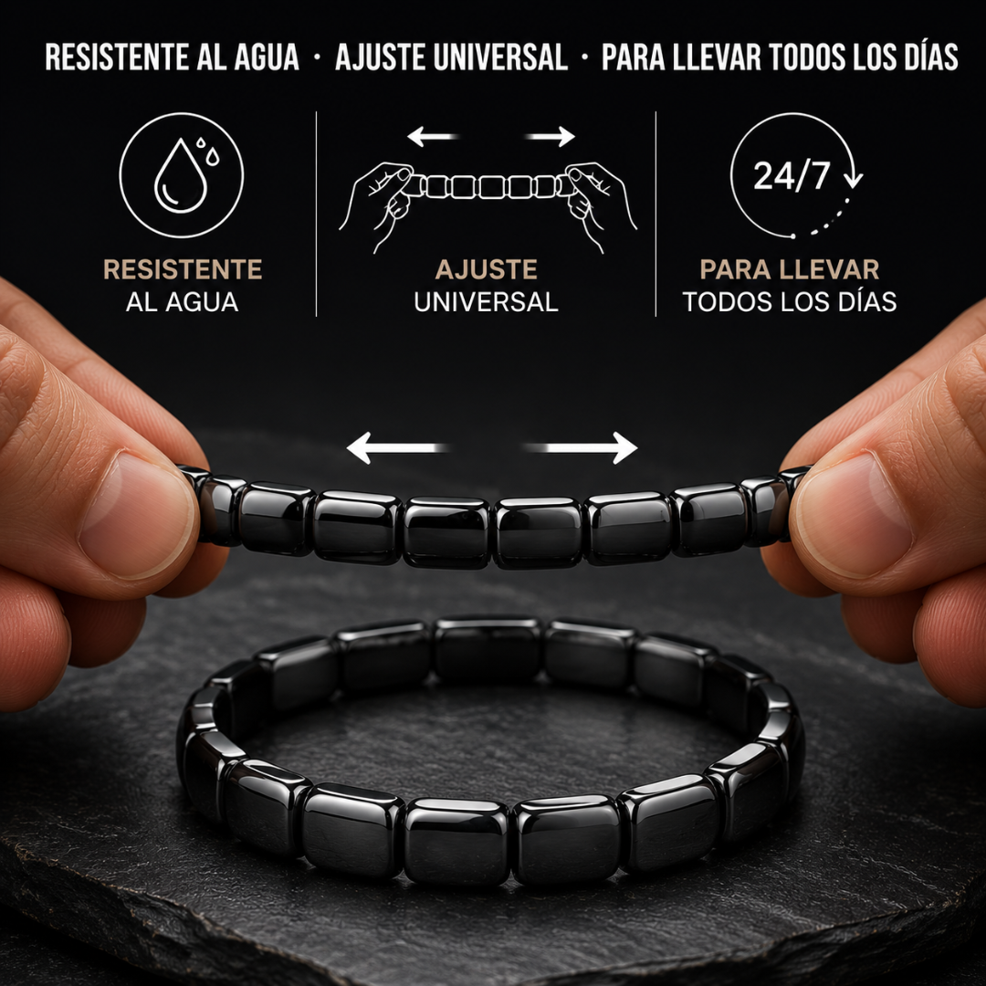 Aurelia™ | Pulsera energética de hematita imperial