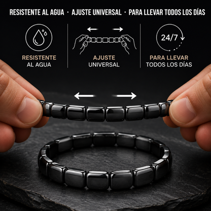 Aurelia™ | Pulsera energética de hematita imperial