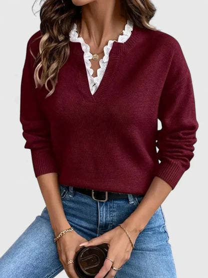 Zaryphine | Blusa de cuello alto con volantes y mangas transparentes