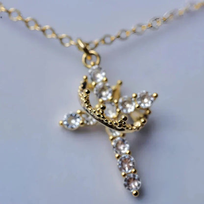 Bloom ™ |  Kruis &amp; Kroon Ketting - Aurora Classics