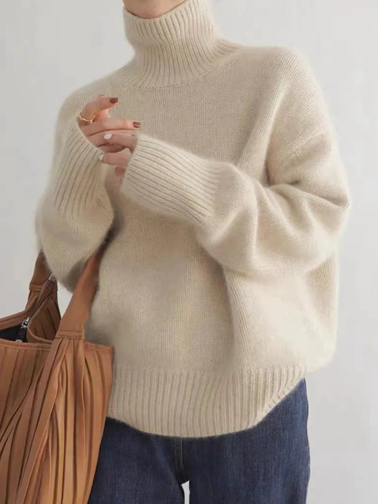 Isabella – Trui met een hoge kraag van cashmere - Aurora Classics