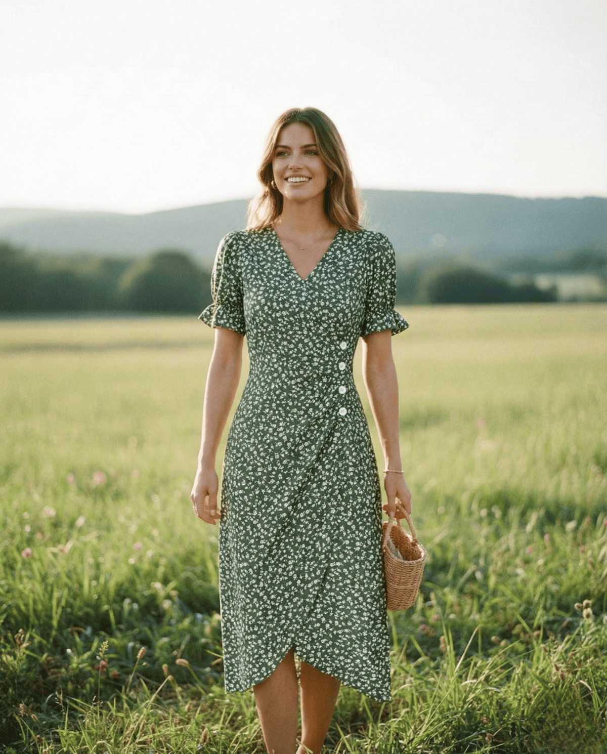 Vestido Carolina - Diseño Fresco de Corte Acampanado