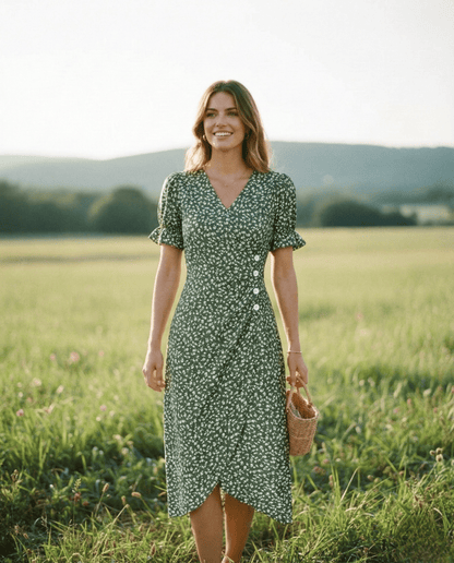 Vestido Carolina - Diseño Fresco de Corte Acampanado
