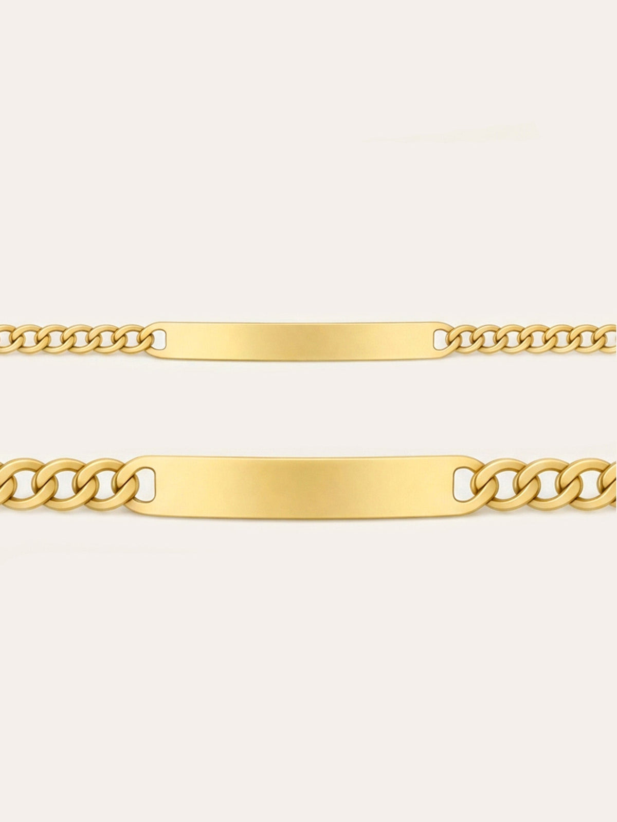 Cadena – Pulsera cubana de eslabones con placa de identificación y grabado