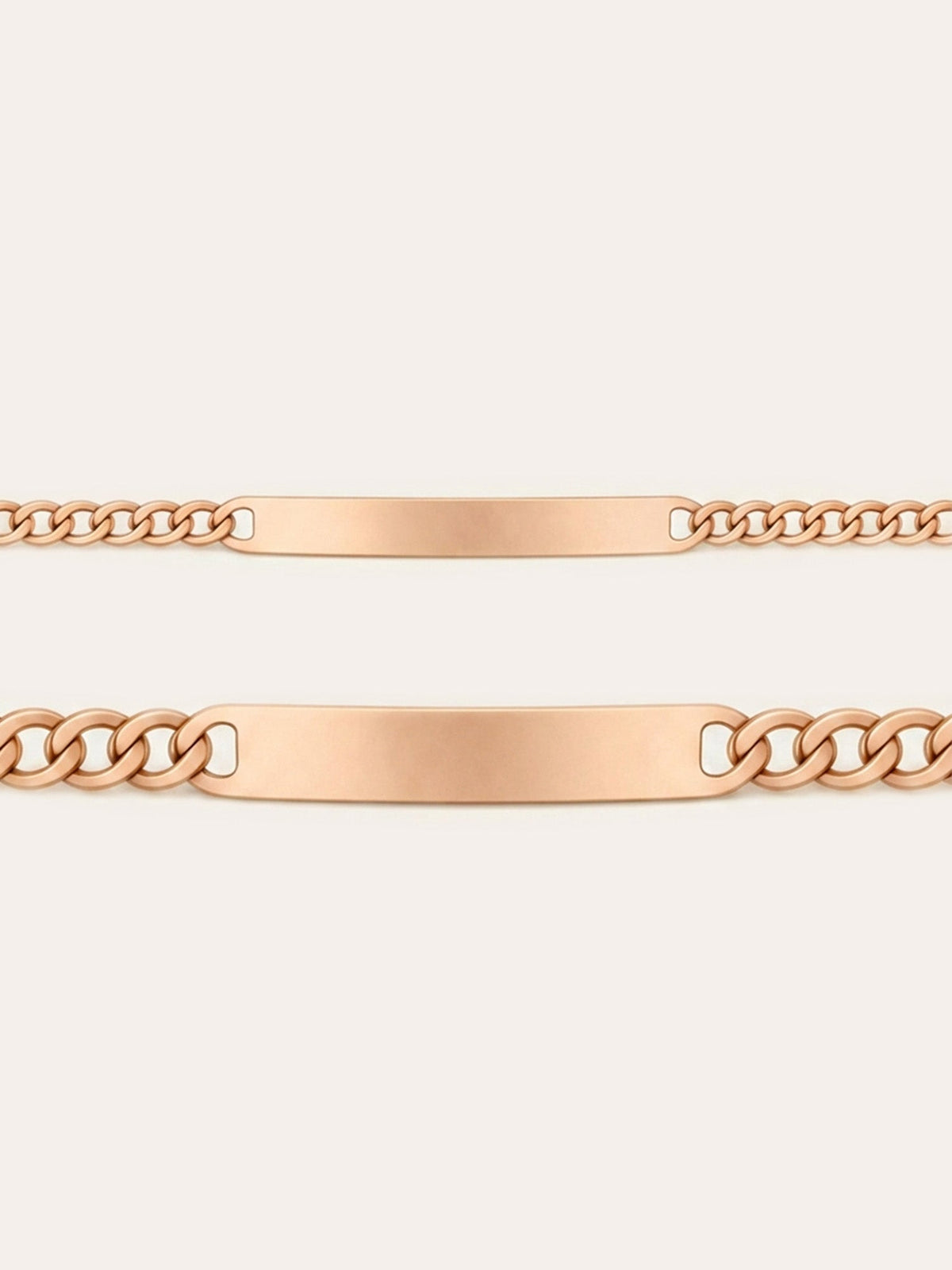 Cadena – Pulsera cubana de eslabones con placa de identificación y grabado