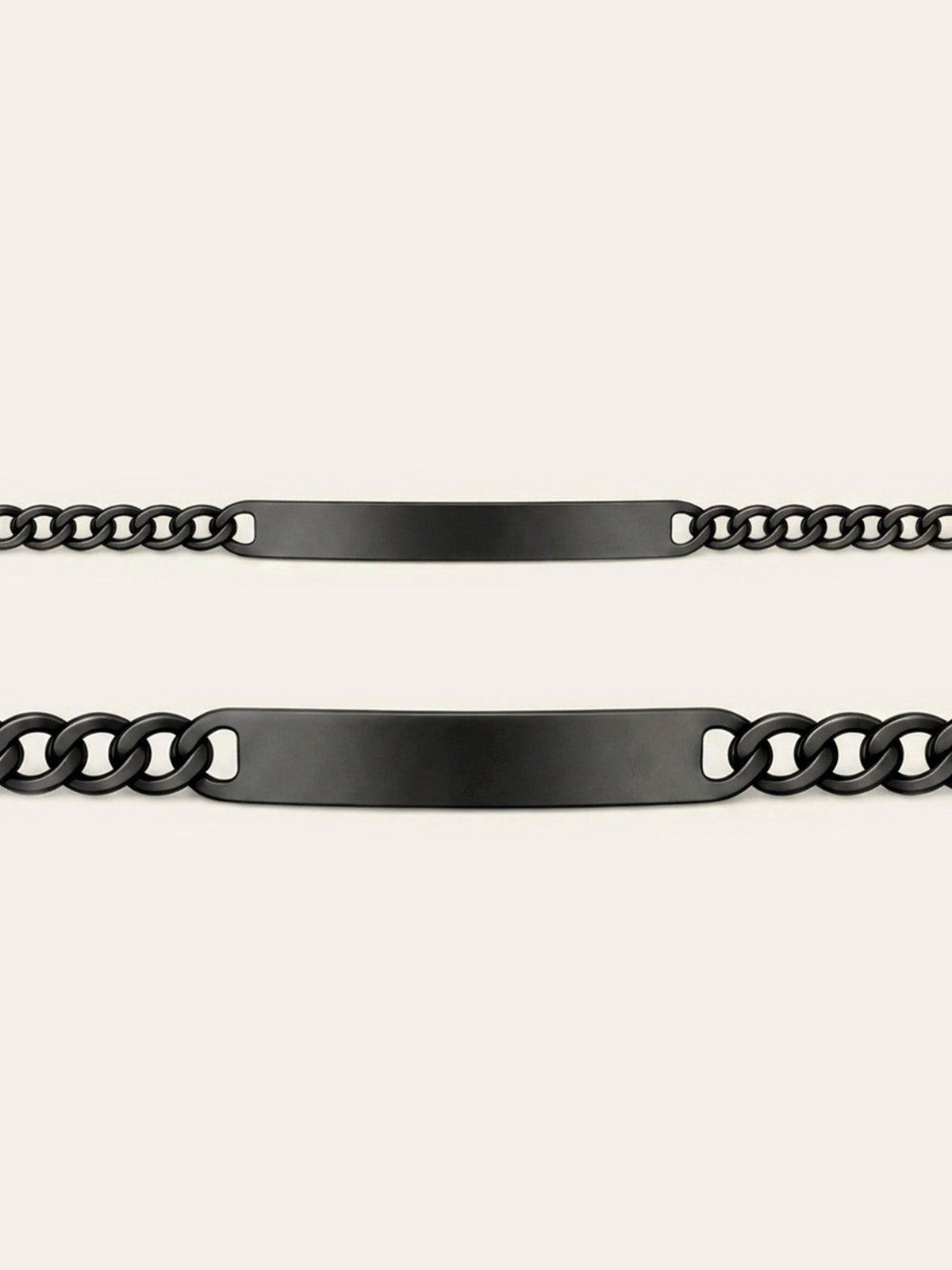 Cadena – Pulsera cubana de eslabones con placa de identificación y grabado