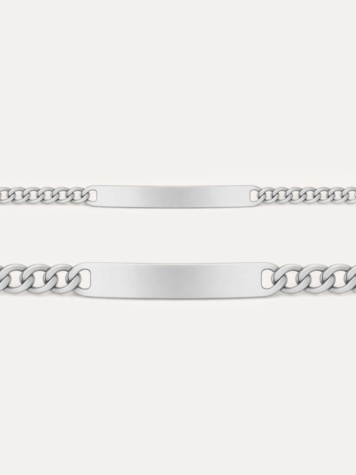 Cadena – Pulsera cubana de eslabones con placa de identificación y grabado