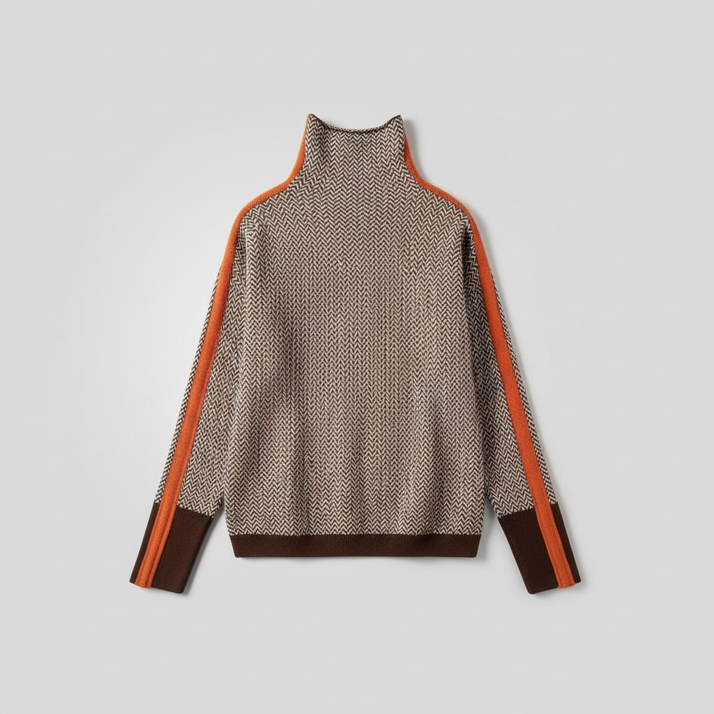 Elara | Suéter de cuello alto con rayas en contraste