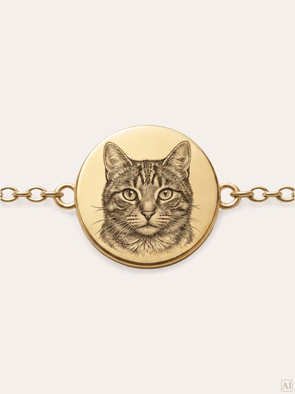 Forever Paws – Pulsera con retrato de mascota y grabado de foto