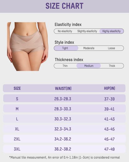 High-Waist Cross Compression Shaping Panties Multipack