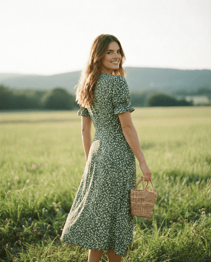 Vestido Carolina - Diseño Fresco de Corte Acampanado