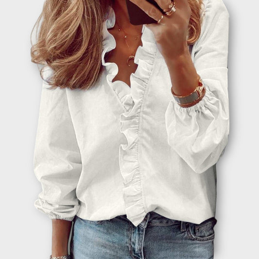 Isadora | Elegante blusa de verano con cuello en V