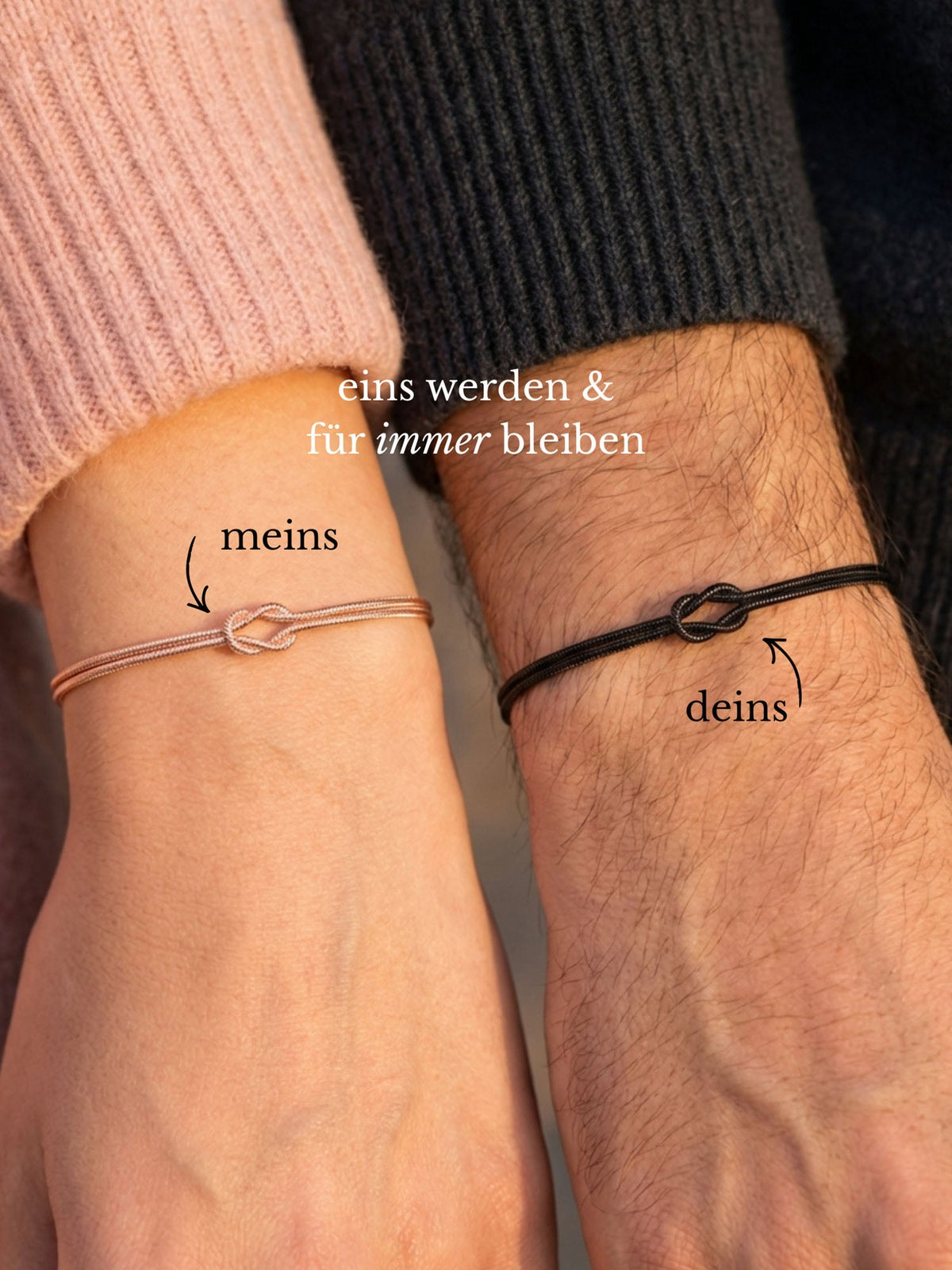 Nudo de amor: pulsera de pareja con nudo