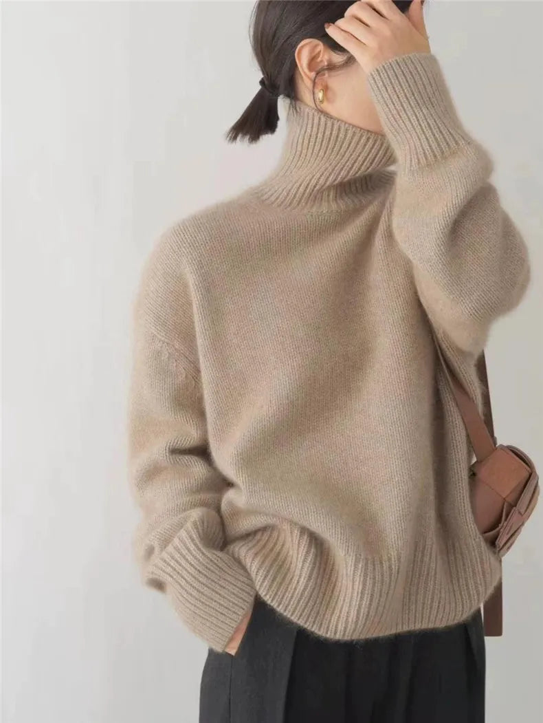 Isabella – Trui met een hoge kraag van cashmere - Aurora Classics